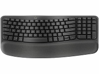 Logitech Wave Keys Wireless Ergonomic Keyboard with Cushioned Palm Rest, Graphite - Teclado - with cushioned palm rest